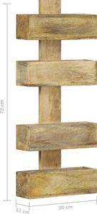 vidaXL VidaXL Ścienna półka na gazety, 30x11x72 cm, lite drewno mango 7