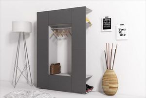 Malys Group Garderoba nowoczesna CUBE Szary + Grafit mat 1