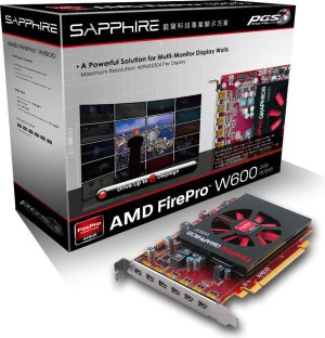 Karta graficzna Sapphire AMD FirePro W600 2GB GDDR5 (128 Bit), 6x miniDP FULL (31004-28-40A) 1