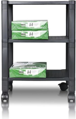 4World Podstawka pod drukarkę z półkami bez szuflady Czarna (09992) 3