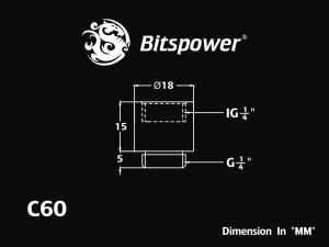BitsPower G1/4", 15mm Srebrna (BP-WTP-C60) 4