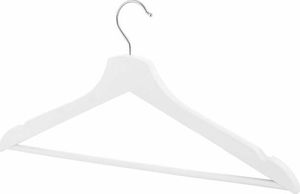 Springos Wieszaki na ubrania drewniane zestaw 3 szt. białe UNIWERSALNY 2