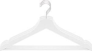 Springos Wieszaki na ubrania drewniane zestaw 3 szt. białe UNIWERSALNY 8