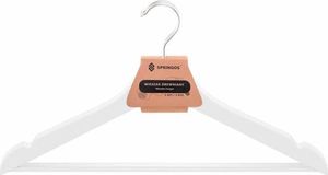 Springos Wieszaki na ubrania drewniane zestaw 3 szt. białe UNIWERSALNY 9