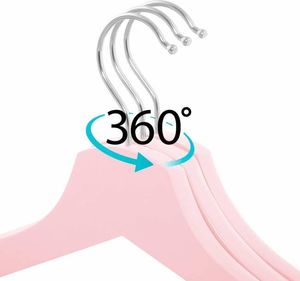 Springos Wieszaki na ubrania drewniane zestaw 3 szt. różowe UNIWERSALNY 12