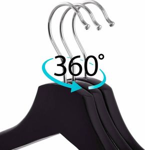 Springos Wieszaki na ubrania drewniane zestaw 3 szt. czarne UNIWERSALNY 3