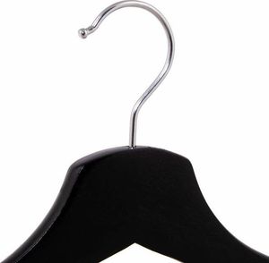 Springos Wieszaki na ubrania drewniane zestaw 3 szt. czarne UNIWERSALNY 6