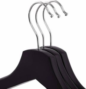 Springos Wieszaki na ubrania drewniane zestaw 3 szt. czarne UNIWERSALNY 7