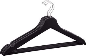 Springos Wieszaki na ubrania drewniane zestaw 3 szt. czarne UNIWERSALNY 10