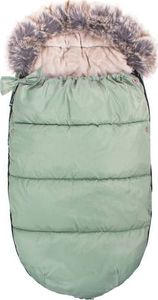 Springos Śpiworek do wózka 4w1, śpiwór z futerkiem do sanek, gondoli 90 cm zielony UNIWERSALNY 3