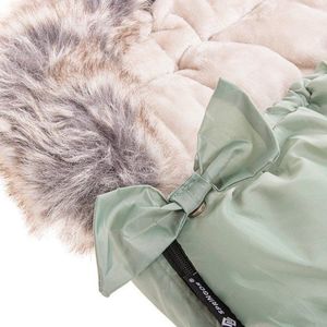 Springos Śpiworek do wózka 4w1, śpiwór z futerkiem do sanek, gondoli 90 cm zielony UNIWERSALNY 10