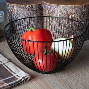 Springos Kosz na owoce, koszyk metalowy 25x15 cm czarny UNIWERSALNY 8