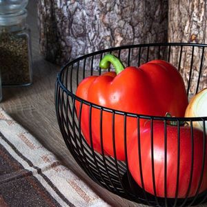 Springos Kosz na owoce, koszyk metalowy 19x11 cm czarny UNIWERSALNY 7