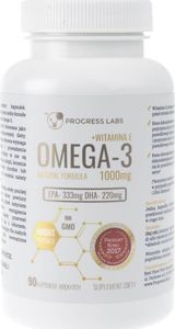 Progress Labs Progress Labs Omega-3 1000 mg + Witamine E - 90 kapsułek 1