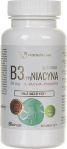 Progress Labs Progress Labs Niacyna Witamina B3 (PP) 50 mg + Inulina - 60 kapsułek 1