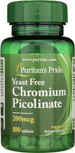 Puritans Pride Puritan's Pride Chrom pikolinian 200 g - 100 tabletek 1
