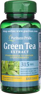Puritans Pride Puritan's Pride Zielona Herbata ekstrakt standaryzowany 315 mg - 100 kapsułek 1
