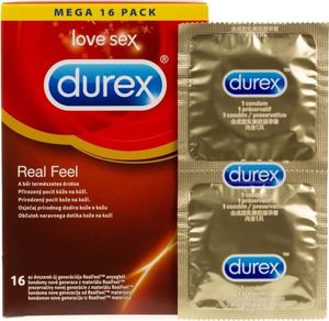 Durex  Durex prezerwatywy Real Feel - 16 sztuk 1