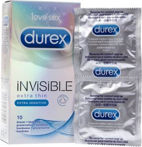 Durex  Durex prezerwatywy Invisible Extra Sensitive - 10 sztuk 1