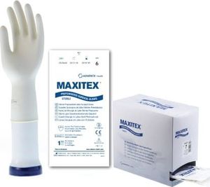 Roz. 8 (L) - Rękawiczki lateksowe, pudrowane, sterylne - MAXITEX ( 1 para) 1