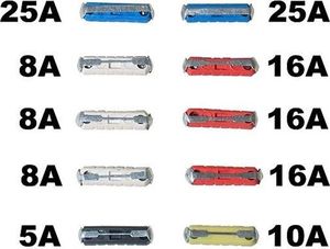 Automax Bezpieczniki cylindryczne - zestaw 10szt. uniwersalny 1