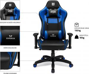 Fotel IMBA Seat Emperor czarno-niebieski 5