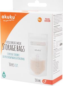 Akuku Sterylne woreczki do przechowywania pokarmu 150ml 6