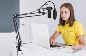 Mikrofon Fifine Zestaw mikrofonowy pop, filtr, statyw T669 USB 5