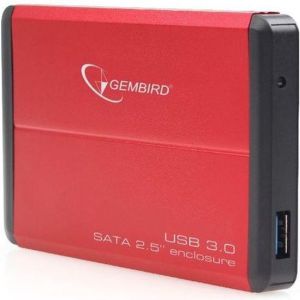 Kieszeń Gembird 2.5" SATA - USB 3.0 Czerwona (EE2-U3S-2-R) 2