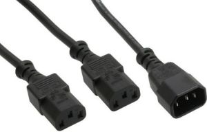 Kabel zasilający InLine Rozdzielacz "Y" C14- 2xC13, 1.8m, czarny 1