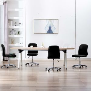 vidaXL Krzesła stołowe, 4 szt., czarne, tapicerowane tkaniną 1