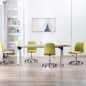 vidaXL Krzesła stołowe, 4 szt., zielone, tapicerowane tkaniną 1