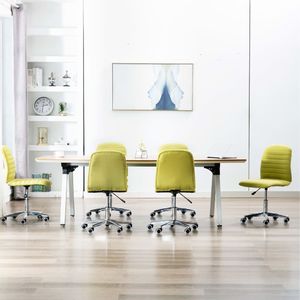 vidaXL Krzesła stołowe, 6 szt., zielone, tapicerowane tkaniną 1