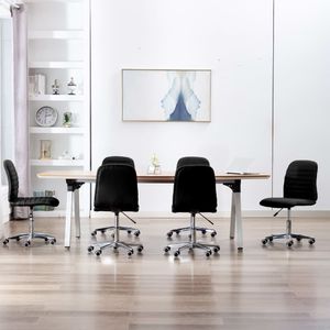 vidaXL Krzesła stołowe, 6 szt., czarne, tapicerowane tkaniną 1