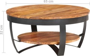 vidaXL Stolik kawowy, 65 x 65 x 32 cm, lite drewno akacjowe (289616) - 289616 7