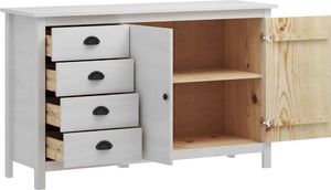vidaXL Komoda Hill Range, biała, 130x40x80 cm, lite drewno sosnowe (288932) - 288932 3