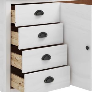 vidaXL Komoda Hill Range, biała, 130x40x80 cm, lite drewno sosnowe (288932) - 288932 7