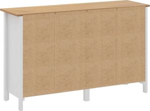 vidaXL Komoda Hill Range, biała, 130x40x80 cm, lite drewno sosnowe 5