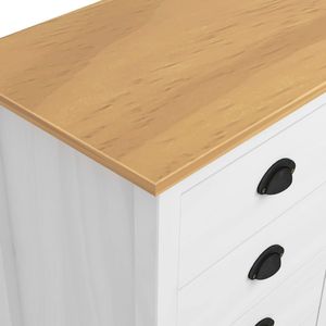 vidaXL Komoda Hill Range, biała, 130x40x80 cm, lite drewno sosnowe 6