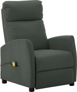 vidaXL Rozkładany fotel masujący, szary, ekoskóra 1