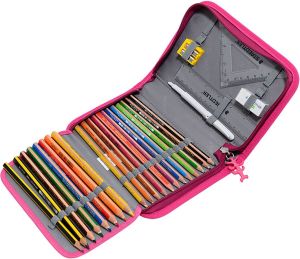 Piórnik Step by Step 3D Tweedy Hearts z wyposażeniem różowy (129291) 2