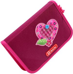 Piórnik Step by Step 3D Tweedy Hearts z wyposażeniem różowy (129291) 1