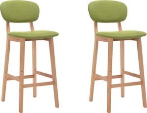 vidaXL Krzesła barowe, 2 szt., zielone, tapicerowane tkaniną 1