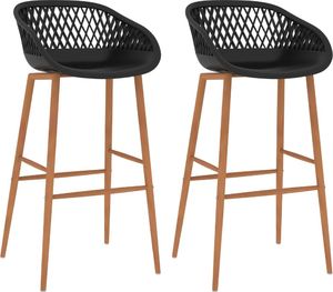 vidaXL Krzesła barowe, 2 szt., czarne (248152) - 248152 1