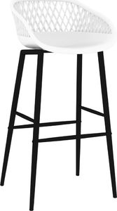vidaXL Krzesła barowe, 4 szt., białe 2