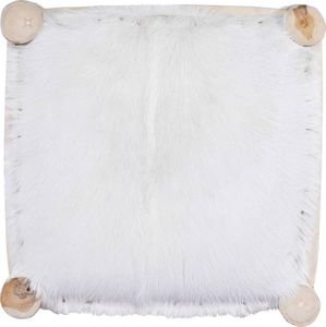 vidaXL Stołek barowy, naturalne kozia skóra i lite drewno tekowe 7