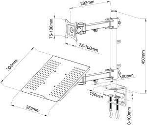 Art Uchwyt biurkowy na monitor 13" - 27" i laptopa L-23 (RAMART L-23) 3