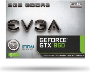 Karta graficzna EVGA GeForce GTX 960 FTW ACX 2.0+ 2GB GDDR5 (128 bit) 3x DP, HDMI, DVI (02G-P4-2968-KR) 9