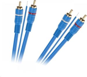 Kabel RCA (Cinch) x2 - RCA (Cinch) x2 5m niebieski (KPO2669-5) 1