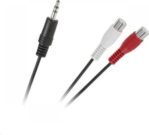 Adapter AV Jack 3.5mm - RCA (Cinch) x2 czarny (KPO3872) 1